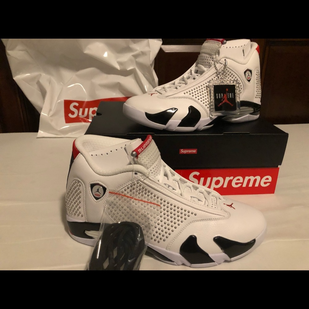 ❌SOLD***JORDAN 14 RETRO SUPREME WHITE🔥🏀🔥🔥🙌 - Picture 3 of 16